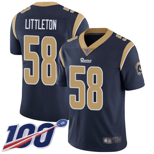 Los Angeles Rams Limited Navy Blue Men Cory Littleton Home Jersey NFL Football #58 100th Season Vapor Untouchable